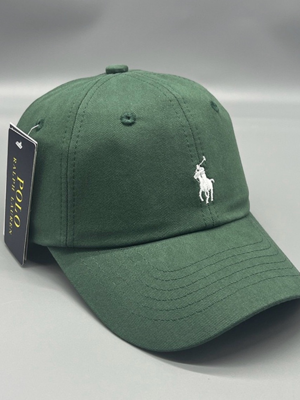 Polo by Ralph Lauren Green Baseball Cap with White Polo Player Logo